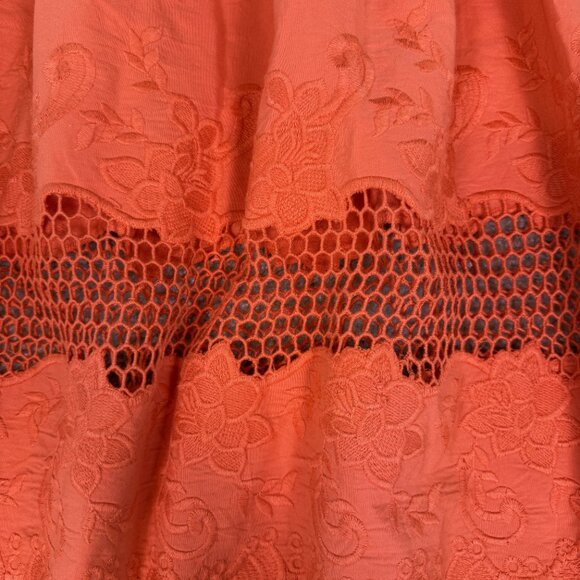 ASOS Women's Red Peasant Skirt Size 12 Crochet Side Zip Mini Boho Summer E586 - Picture 2 of 9